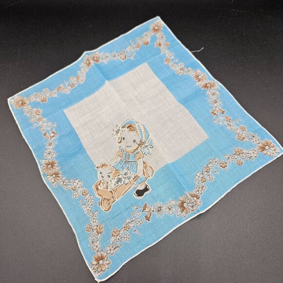 Vintage Handkerchief Lot Of 8 Embroidered & Printed Designs Cotton/linen blend - Picture 4 of 16